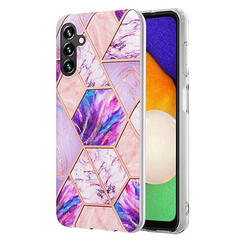 Coque Silicone Motif Fantaisie Souple Couleur Unie Etui Housse Y01B pour Samsung Galaxy A04s Violet Clair