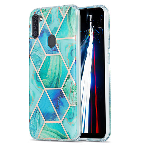 Coque Silicone Motif Fantaisie Souple Couleur Unie Etui Housse Y01B pour Samsung Galaxy A11 Vert