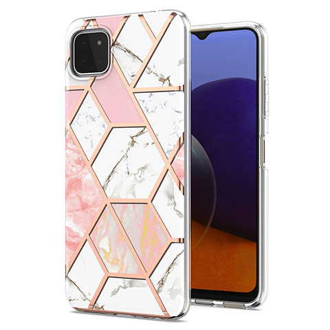 Coque Silicone Motif Fantaisie Souple Couleur Unie Etui Housse Y01B pour Samsung Galaxy A22s 5G Rose