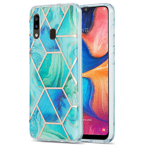 Coque Silicone Motif Fantaisie Souple Couleur Unie Etui Housse Y01B pour Samsung Galaxy A30 Vert