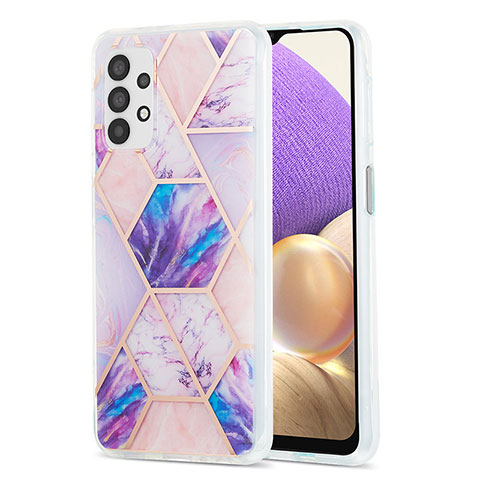 Coque Silicone Motif Fantaisie Souple Couleur Unie Etui Housse Y01B pour Samsung Galaxy A32 5G Violet Clair