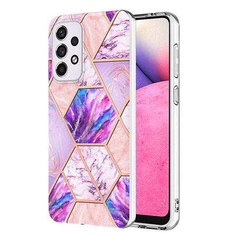 Coque Silicone Motif Fantaisie Souple Couleur Unie Etui Housse Y01B pour Samsung Galaxy A33 5G Violet Clair