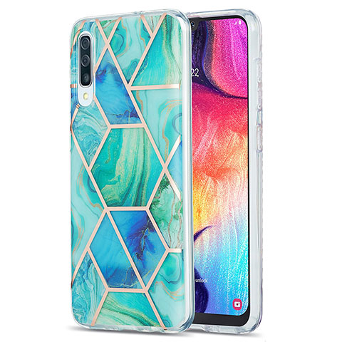 Coque Silicone Motif Fantaisie Souple Couleur Unie Etui Housse Y01B pour Samsung Galaxy A50S Vert