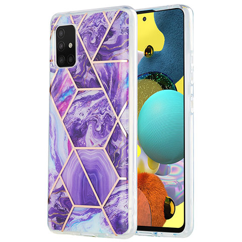 Coque Silicone Motif Fantaisie Souple Couleur Unie Etui Housse Y01B pour Samsung Galaxy A51 4G Violet