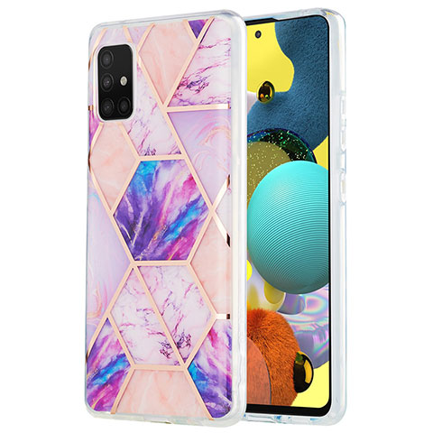 Coque Silicone Motif Fantaisie Souple Couleur Unie Etui Housse Y01B pour Samsung Galaxy A51 4G Violet Clair