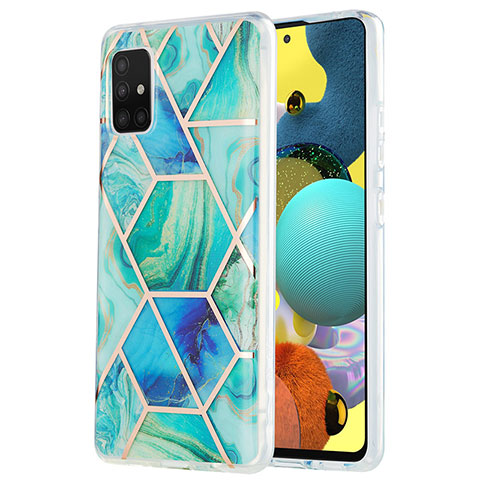 Coque Silicone Motif Fantaisie Souple Couleur Unie Etui Housse Y01B pour Samsung Galaxy A51 5G Vert