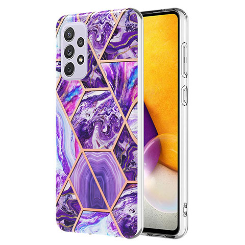 Coque Silicone Motif Fantaisie Souple Couleur Unie Etui Housse Y01B pour Samsung Galaxy A73 5G Violet