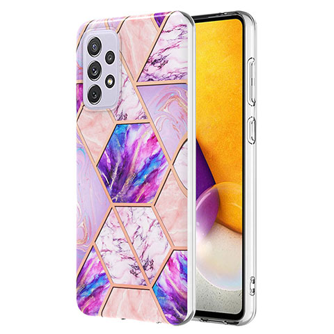 Coque Silicone Motif Fantaisie Souple Couleur Unie Etui Housse Y01B pour Samsung Galaxy A73 5G Violet Clair