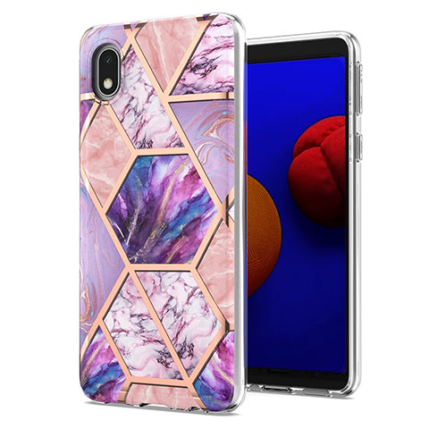 Coque Silicone Motif Fantaisie Souple Couleur Unie Etui Housse Y01B pour Samsung Galaxy M01 Core Violet Clair