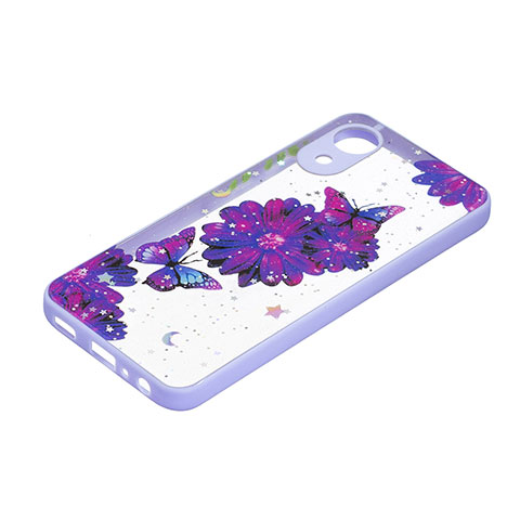 Coque Silicone Motif Fantaisie Souple Couleur Unie Etui Housse Y01X pour Samsung Galaxy A03 Core Violet