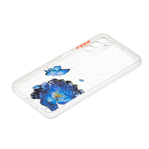 Coque Silicone Motif Fantaisie Souple Couleur Unie Etui Housse Y01X pour Samsung Galaxy A04s Bleu