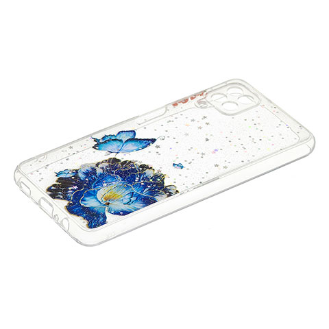 Coque Silicone Motif Fantaisie Souple Couleur Unie Etui Housse Y01X pour Samsung Galaxy A12 5G Bleu