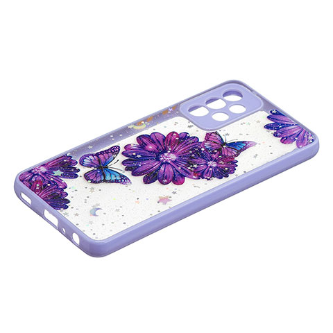 Coque Silicone Motif Fantaisie Souple Couleur Unie Etui Housse Y01X pour Samsung Galaxy A52 4G Violet