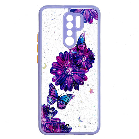 Coque Silicone Motif Fantaisie Souple Couleur Unie Etui Housse Y01X pour Xiaomi Poco M2 Violet