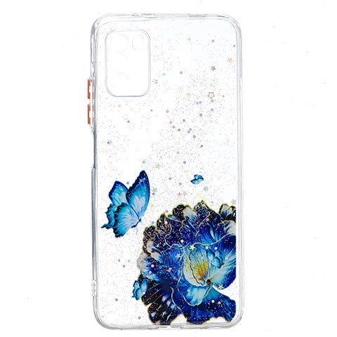 Coque Silicone Motif Fantaisie Souple Couleur Unie Etui Housse Y01X pour Xiaomi Poco M3 Bleu