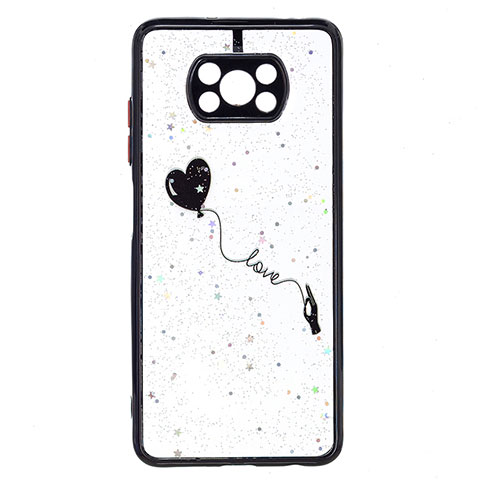 Coque Silicone Motif Fantaisie Souple Couleur Unie Etui Housse Y01X pour Xiaomi Poco X3 Noir