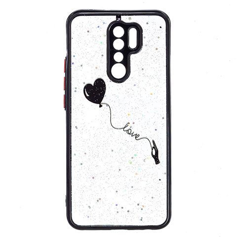 Coque Silicone Motif Fantaisie Souple Couleur Unie Etui Housse Y01X pour Xiaomi Redmi 9 Prime India Noir