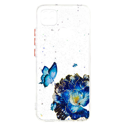 Coque Silicone Motif Fantaisie Souple Couleur Unie Etui Housse Y01X pour Xiaomi Redmi 9C Bleu