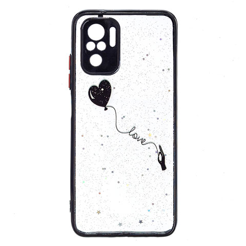 Coque Silicone Motif Fantaisie Souple Couleur Unie Etui Housse Y01X pour Xiaomi Redmi Note 10 4G Noir