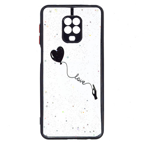 Coque Silicone Motif Fantaisie Souple Couleur Unie Etui Housse Y01X pour Xiaomi Redmi Note 9 Pro Noir