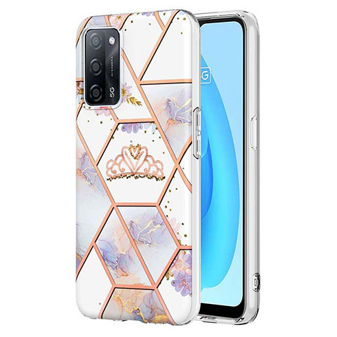 Coque Silicone Motif Fantaisie Souple Couleur Unie Etui Housse Y02B pour Oppo A55 5G Gris