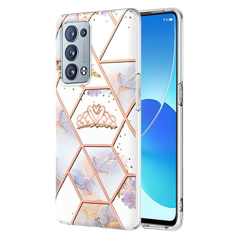 Coque Silicone Motif Fantaisie Souple Couleur Unie Etui Housse Y02B pour Oppo Reno6 Pro 5G Gris