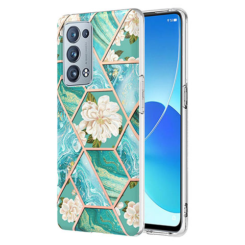 Coque Silicone Motif Fantaisie Souple Couleur Unie Etui Housse Y02B pour Oppo Reno6 Pro 5G Vert