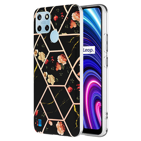 Coque Silicone Motif Fantaisie Souple Couleur Unie Etui Housse Y02B pour Realme C21Y Noir