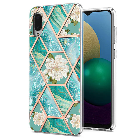 Coque Silicone Motif Fantaisie Souple Couleur Unie Etui Housse Y02B pour Samsung Galaxy A02 Vert