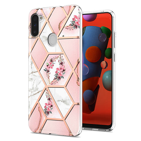 Coque Silicone Motif Fantaisie Souple Couleur Unie Etui Housse Y02B pour Samsung Galaxy A11 Rose