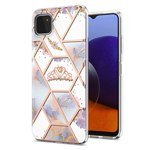 Coque Silicone Motif Fantaisie Souple Couleur Unie Etui Housse Y02B pour Samsung Galaxy A22 5G Gris