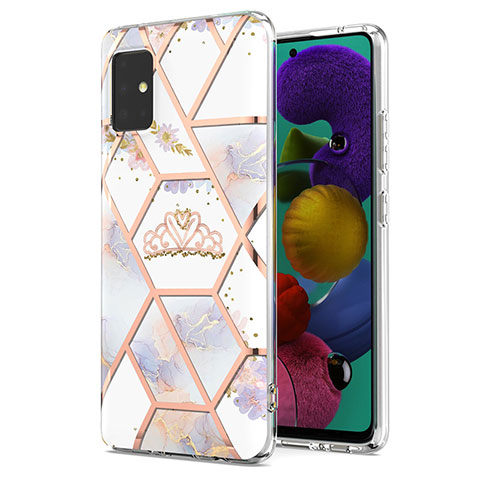 Coque Silicone Motif Fantaisie Souple Couleur Unie Etui Housse Y02B pour Samsung Galaxy A51 5G Gris