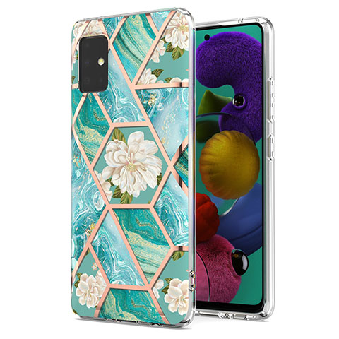 Coque Silicone Motif Fantaisie Souple Couleur Unie Etui Housse Y02B pour Samsung Galaxy A51 5G Vert