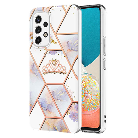 Coque Silicone Motif Fantaisie Souple Couleur Unie Etui Housse Y02B pour Samsung Galaxy A53 5G Gris