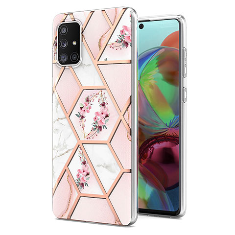 Coque Silicone Motif Fantaisie Souple Couleur Unie Etui Housse Y02B pour Samsung Galaxy A71 5G Rose