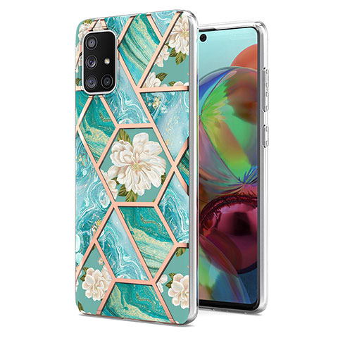 Coque Silicone Motif Fantaisie Souple Couleur Unie Etui Housse Y02B pour Samsung Galaxy A71 5G Vert