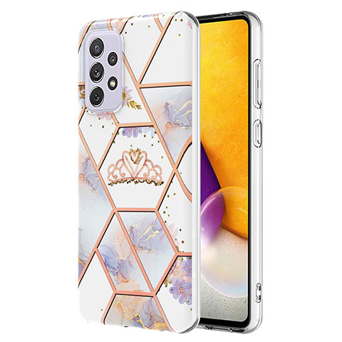 Coque Silicone Motif Fantaisie Souple Couleur Unie Etui Housse Y02B pour Samsung Galaxy A73 5G Gris