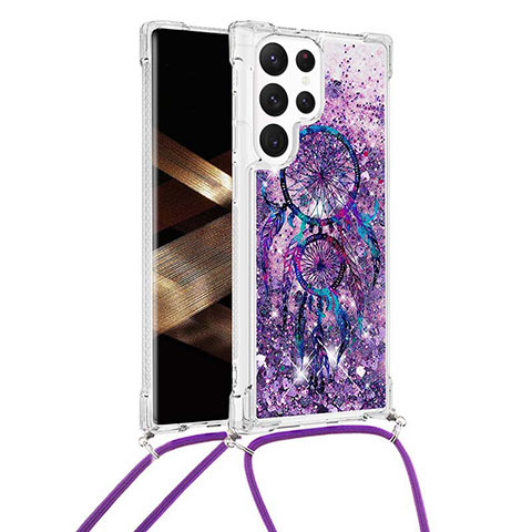 Coque Silicone Motif Fantaisie Souple Couleur Unie Etui Housse Y02B pour Samsung Galaxy S24 Ultra 5G Violet