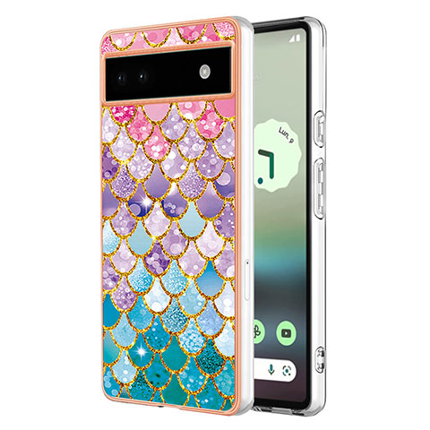 Coque Silicone Motif Fantaisie Souple Couleur Unie Etui Housse Y03B pour Google Pixel 6a 5G Colorful