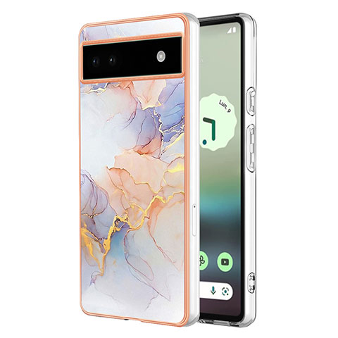 Coque Silicone Motif Fantaisie Souple Couleur Unie Etui Housse Y03B pour Google Pixel 6a 5G Violet Clair