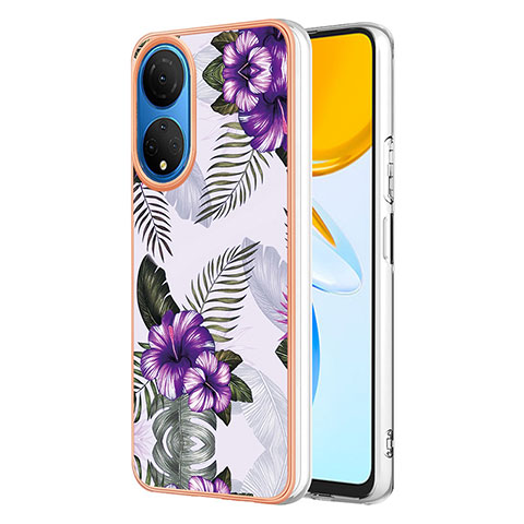 Coque Silicone Motif Fantaisie Souple Couleur Unie Etui Housse Y03B pour Huawei Honor X7 Violet