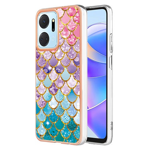 Coque Silicone Motif Fantaisie Souple Couleur Unie Etui Housse Y03B pour Huawei Honor X7a Colorful