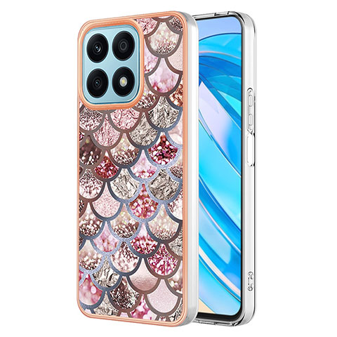 Coque Silicone Motif Fantaisie Souple Couleur Unie Etui Housse Y03B pour Huawei Honor X8a 4G Marron