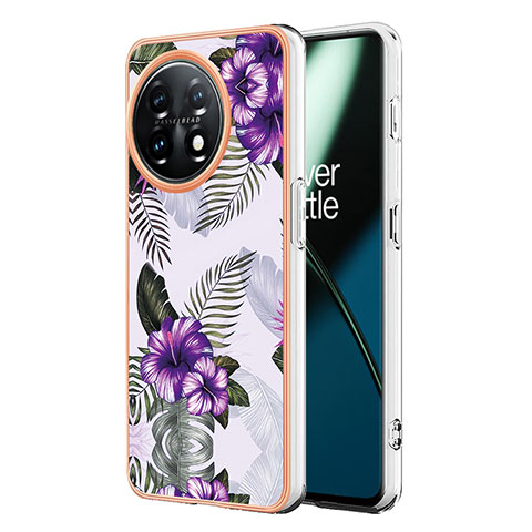 Coque Silicone Motif Fantaisie Souple Couleur Unie Etui Housse Y03B pour OnePlus 11 5G Violet