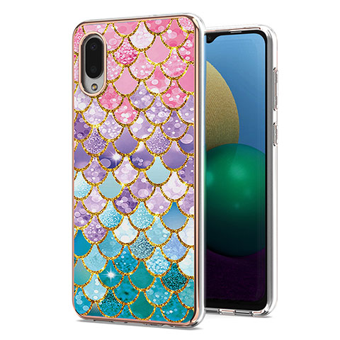 Coque Silicone Motif Fantaisie Souple Couleur Unie Etui Housse Y03B pour Samsung Galaxy A02 Colorful