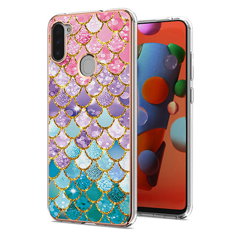 Coque Silicone Motif Fantaisie Souple Couleur Unie Etui Housse Y03B pour Samsung Galaxy A11 Colorful