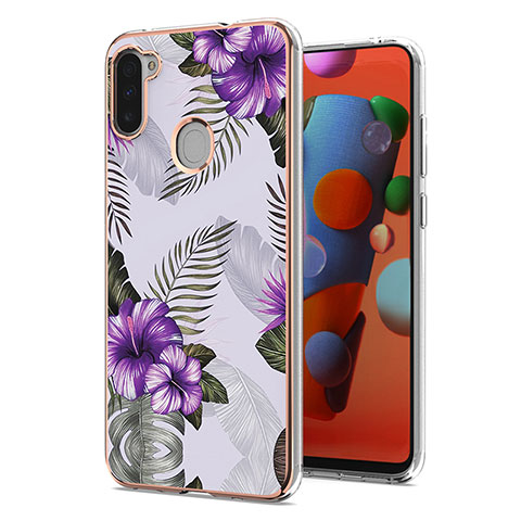 Coque Silicone Motif Fantaisie Souple Couleur Unie Etui Housse Y03B pour Samsung Galaxy A11 Violet