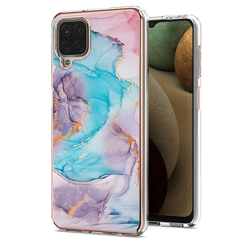 Coque Silicone Motif Fantaisie Souple Couleur Unie Etui Housse Y03B pour Samsung Galaxy A12 5G Bleu