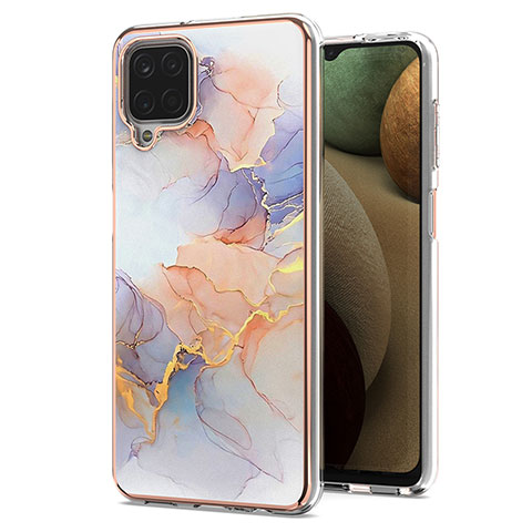 Coque Silicone Motif Fantaisie Souple Couleur Unie Etui Housse Y03B pour Samsung Galaxy A12 Nacho Violet Clair