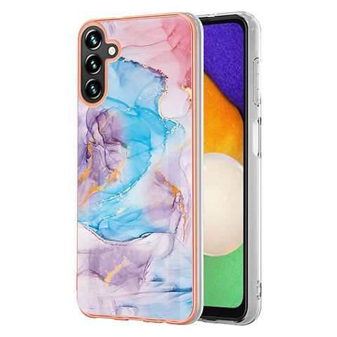 Coque Silicone Motif Fantaisie Souple Couleur Unie Etui Housse Y03B pour Samsung Galaxy A13 5G Bleu